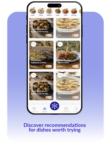 Discover recommendations for dishes worth trying